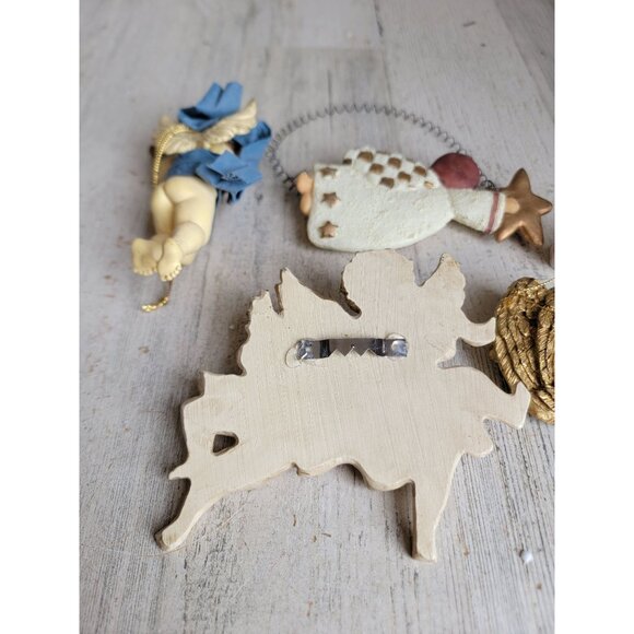 Angelic cherub ornament Xmas religious set Bunny unique - Picture 7 of 9